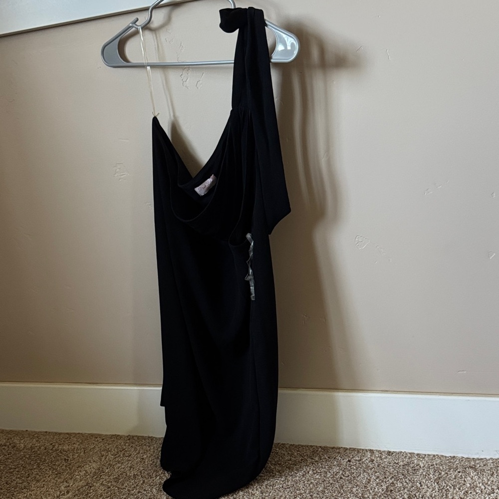 Pink Lily Chic Black One-Shoulder Dress